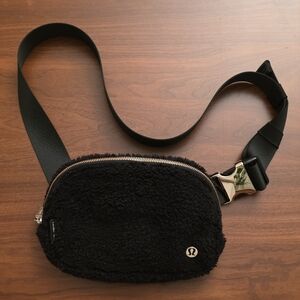 Black Sherpa Crossbody Bag